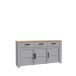 Sideboard >BOHOL< 3 Üren, 3 Schübe, Riviera Eiche / Eiche grau - 166,1x87x42cm (BxHxT)