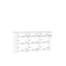 Sideboard >BOHOL< 3 Türen, 3 Schübe, Riviera Eiche / Navy Eiche - 166,1x87x42cm (BxHxT)