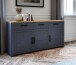 Sideboard >BOHOL< 3 Türen, 3 Schübe, Riviera Eiche / Navy Eiche - 166,1x87x42cm (BxHxT)