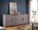 Sideboard >BOHOL< 3 Türen. 3 Schübe, Riviera Eiche / Eiche grau - 220,8x87x42cm (BxHxT)
