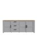 Sideboard >BOHOL< 3 Türen. 3 Schübe, Riviera Eiche / Eiche grau - 220,8x87x42cm (BxHxT)