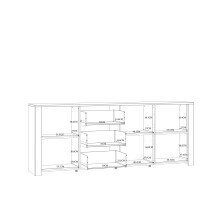 Sideboard >BOHOL< 3 Türen, 3 Schübe, Riviera Eiche / Navy Eiche - 220,8x87x42cm (BxHxT)