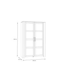 Stauraumvitrine >BOHOL< 2 Türen, Riviera Eiche Dekor / Eiche grau - 106,4x160,6x42cm (BxHxT)