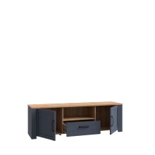 Lowboard >BOHOL< 2 Türen, 1 Schub, Riviera Eiche / Navy Eiche - 166,1x51,8x42cm (BxHxT)