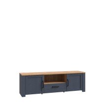 Lowboard >BOHOL< 2 Türen, 1 Schub, Riviera Eiche / Navy Eiche - 166,1x51,8x42cm (BxHxT)