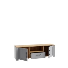 Lowboard >BOHOL< 2 Türen, 1Schub, Riviera Eiche / Eiche grau - 166,1x51,8x42cm (BxHxT)