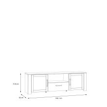 Lowboard >BOHOL< 2 Türen, 1Schub, Riviera Eiche / Eiche grau - 166,1x51,8x42cm (BxHxT)