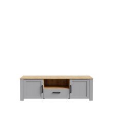 Lowboard >BOHOL< 2 Türen, 1Schub, Riviera Eiche / Eiche grau - 166,1x51,8x42cm (BxHxT)