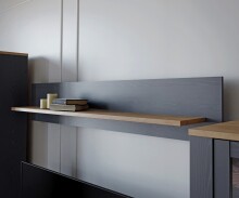 Wandboard >BOHOL< in Riviera Eiche Dekor / Navy Eiche - 160x29,6x21,9cm (BxHxT)