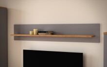 Wandboard >BOHOL< in Riviera Eiche Dekor / Eiche grau - 160x29,6x21,9cm (BxHxT)