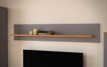 Wandboard >BOHOL< in Riviera Eiche Dekor / Eiche grau - 160x29,6x21,9cm (BxHxT)