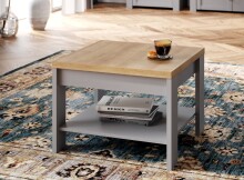 Couchtisch >BOHOL< in Riviera Eiche Dekor / Eiche grau - 60x45,7x60cm (BxHxT)