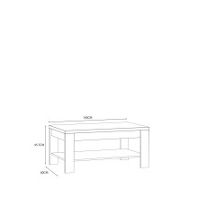 Couchtisch >BOHOL< in Riviera Eiche Dekor / Eiche grau - 100x45,7x60cm (BxHxT)