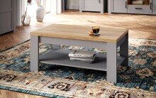 Couchtisch >BOHOL< in Riviera Eiche Dekor / Eiche grau - 100x45,7x60cm (BxHxT)
