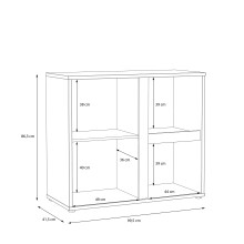 Kommode >CANMORE< 3 Türen, Betonoptik grau / Weiß Hochglanz - 99,5x86,3x41,5cm (B/H/T)