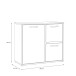 Kommode >CANMORE< 3 Türen, Betonoptik grau / Weiß Hochglanz - 99,5x86,3x41,5cm (B/H/T)