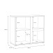 Kommode >CANMORE< 3 Türen, Betonoptik grau / Weiß Hochglanz - 99,5x86,3x41,5cm (B/H/T)