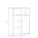 Stauraumregal >CANMORE< 2 Türen, Betonoptik grau / Weiß Hochglanz - 99,5x137,5x41,5cm (B/H/T)