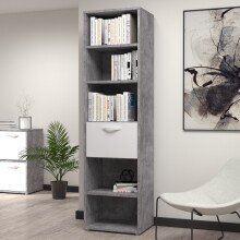 Aktenregal >CANMORE< 1 Tür, Betonoptik grau /...