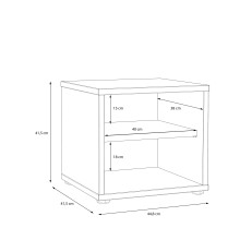 NAchtkommode >CANMORE< 1 Tür, Beonoptik grau / Weiß Hochglanz - 44,8x41,5x41,5cm (B/H/T)