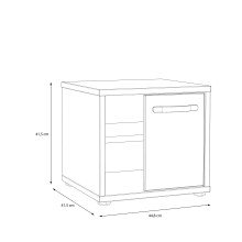 NAchtkommode >CANMORE< 1 Tür, Beonoptik grau / Weiß Hochglanz - 44,8x41,5x41,5cm (B/H/T)