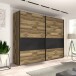 Schwebetürenschrank >JAKOBINA< 2 Türen, Stabeiche Dekor / Schwarz Eiche - 269,9x210,5x61,2cm (B/H/T)