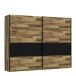 Schwebetürenschrank >JAKOBINA< 2 Türen, Stabeiche Dekor / Schwarz Eiche - 269,9x210,5x61,2cm (B/H/T)