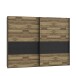 Schwebetürenschrank >JAKOBINA< 2 Türen, Stabeiche Dekor / Schwarz Eiche - 269,9x210,5x61,2cm (B/H/T)