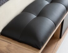 Stauraumbett >JAKOBINA< 160x200cm, Stabeiche Dekor/ Schwarz Eiche - 167,4x119,7x234,cm (B/H/T)