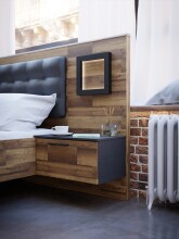 Nachtkonsole >JAKOBINA< (2er-Set), LED, Stabeiche / Schwarz Eiche - 54,7x119,7x41,1cm (B/H/T)