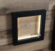 Nachtkonsole >JAKOBINA< (2er-Set), LED, Stabeiche / Schwarz Eiche - 54,7x119,7x41,1cm (B/H/T)