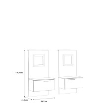 Nachtkonsole >JAKOBINA< (2er-Set), LED, Stabeiche / Schwarz Eiche - 54,7x119,7x41,1cm (B/H/T)