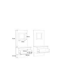 Nachtkonsole >JAKOBINA< (2er-Set), LED, Stabeiche / Schwarz Eiche - 54,7x119,7x41,1cm (B/H/T)