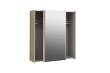 Schwebetürenschrank >WHITE KISS< 2 Türen, Sonoma Eiche Dekor / Spiegel - 170,3x190,5x61,2cm (B/H/T)