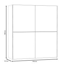 Schwebetürenschrank >WHITE KISS< 2 Türen, Sonoma Eiche Dekor / Spiegel - 170,3x190,5x61,2cm (B/H/T)