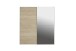 Schwebetürenschrank >WHITE KISS< 2 Türen, Sonoma Eiche Dekor / Spiegel - 170,3x190,5x61,2cm (B/H/T)