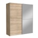 Schwebetürenschrank >WHITE KISS< 2 Türen, Sonoma Eiche Dekor / Spiegel - 170,3x190,5x61,2cm (B/H/T)