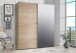 Schwebetürenschrank >WHITE KISS< 2 Türen, Sonoma Eiche Dekor / Spiegel - 170,3x190,5x61,2cm (B/H/T)