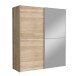 Schwebetürenschrank >WHITE KISS< 2 Türen, Sonoma Eiche Dekor / Spiegel - 170,3x190,5x61,2cm (B/H/T)