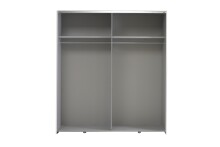 Schwebetürenschrank >WHITE KISS< 2 Türen, 2 Böden+Stangen, weiss / Spiegel - 170,3x190,5x61,2cm (B/H/T)