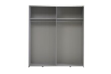 Schwebetürenschrank >WHITE KISS< 2 Türen, 2 Böden+Stangen, weiss / Spiegel - 170,3x190,5x61,2cm (B/H/T)