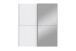 Schwebetürenschrank >WHITE KISS< 2 Türen, 2 Böden+Stangen, weiss / Spiegel - 170,3x190,5x61,2cm (B/H/T)