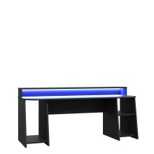Gamingtisch >TEZAUR< LED-Wechselbeleuchtung, Fächer, schwarz matt - 200x91,1x72cm (B/H/T)