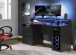 Gamingtisch >TEZAUR< LED-Wechselbeleuchtung, Schub,Tür, schwarz - 160x91x72cm (B/H/T)