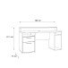 Gamingtisch >TEZAUR< LED-Wechselbeleuchtung, Schub,Tür, schwarz - 160x91x72cm (B/H/T)