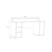 Gamingtisch >TEZAUR< LED-Wechselbeleuchtung, Fächer, schwarz/ weiss - 160x91,1x72cm (B/H/T)