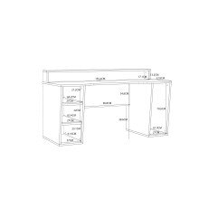 Gamingtisch >TEZAUR< LED-Wechselbeleuchtung, Fächer, schwarz/ weiss - 160x91,1x72cm (B/H/T)