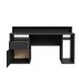 Gamingtisch >TEZAUR< Schublade,Tür, 4 Fächer, schwarz - 160x91x72cm (B/H/T)