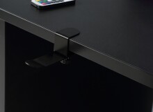 Eckschreibtisch>TEZAUR< Gamingtisch, LED-Wechselbeleuchtung, schwarz - 200x91,1x125,4cm B/H/T