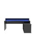 Eckschreibtisch>TEZAUR< Gamingtisch, LED-Wechselbeleuchtung, schwarz - 200x91,1x125,4cm B/H/T